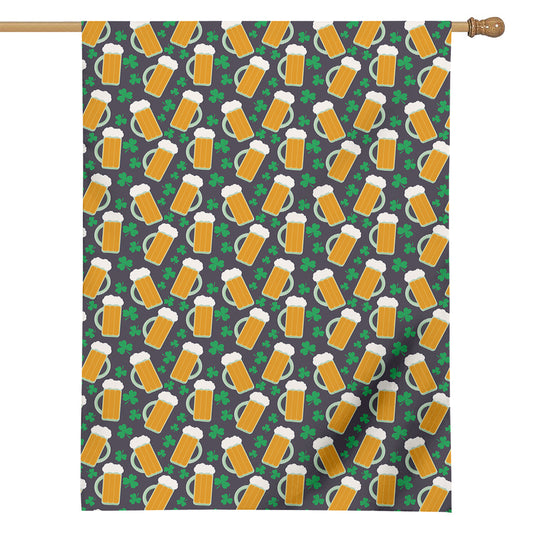 Clover And Beer St. Patrick's Day Print House Flag