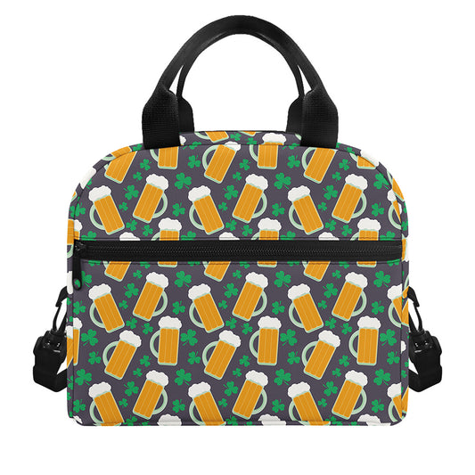 Clover And Beer St. Patrick's Day Print Insulated Lunch Bag