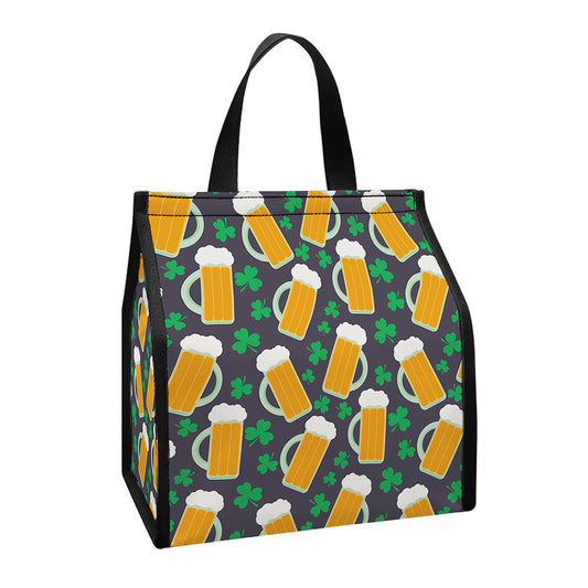 Clover And Beer St. Patrick's Day Print Insulated Lunch Tote