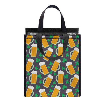 Clover And Beer St. Patrick's Day Print Insulated Lunch Tote