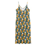 Clover And Beer St. Patrick's Day Print Jersey Midi Cami Dress