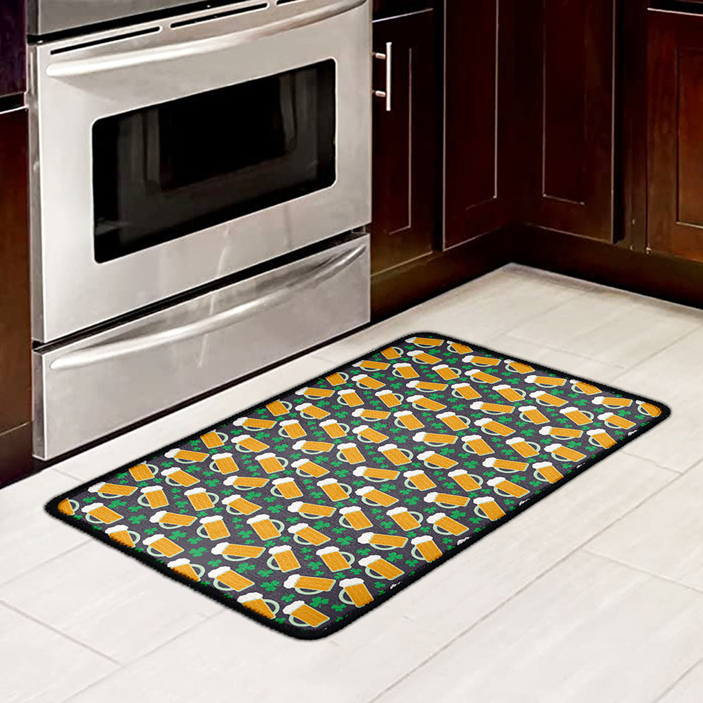 Clover And Beer St. Patrick's Day Print Kitchen Mat