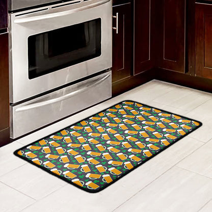 Clover And Beer St. Patrick's Day Print Kitchen Mat