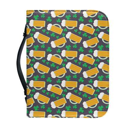 Clover And Beer St. Patrick's Day Print Leather Bible Cover