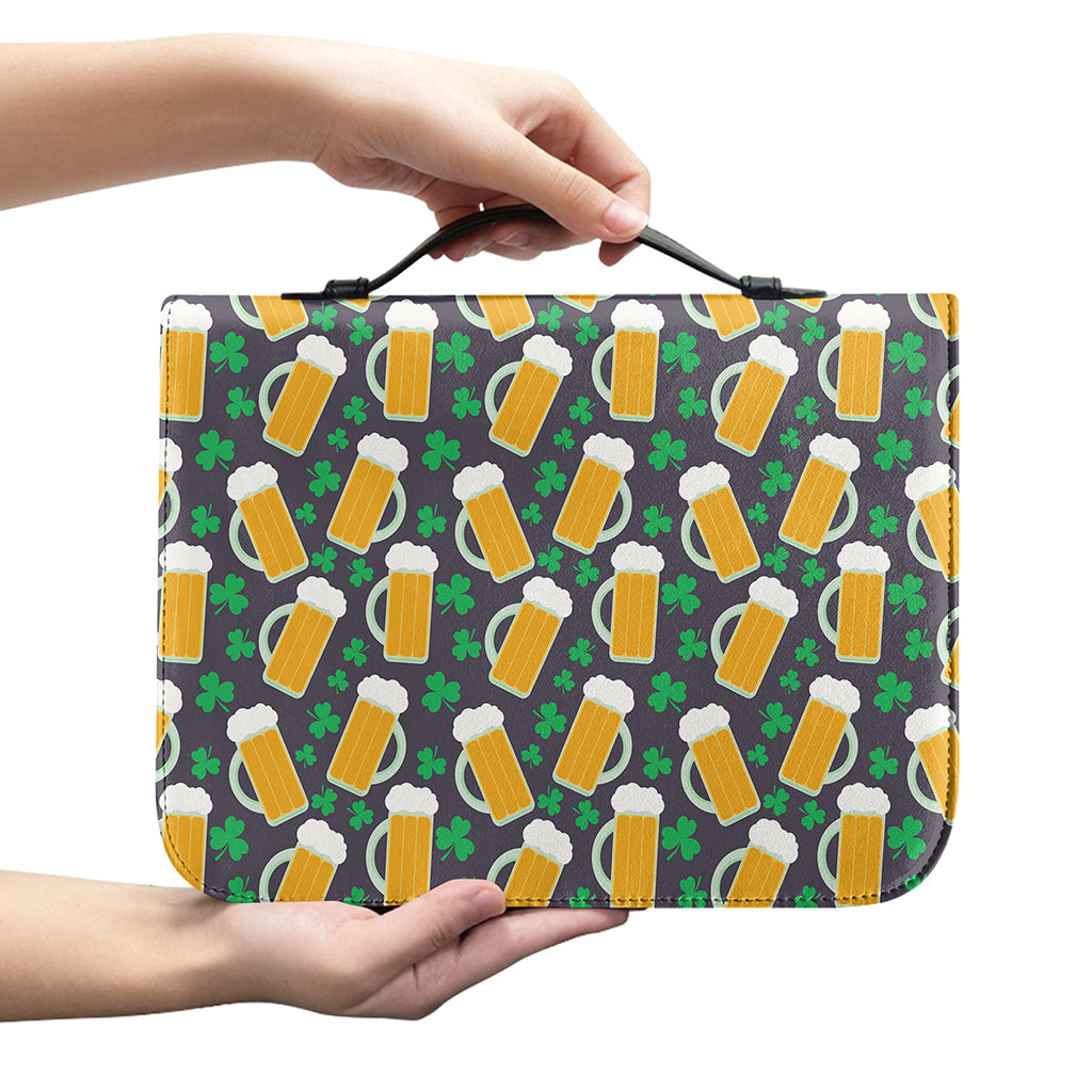 Clover And Beer St. Patrick's Day Print Leather Bible Cover