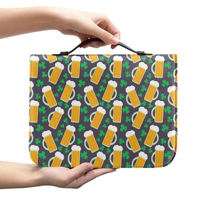 Clover And Beer St. Patrick's Day Print Leather Bible Cover