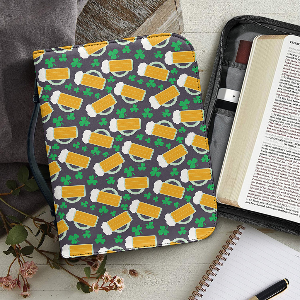 Clover And Beer St. Patrick's Day Print Leather Bible Cover