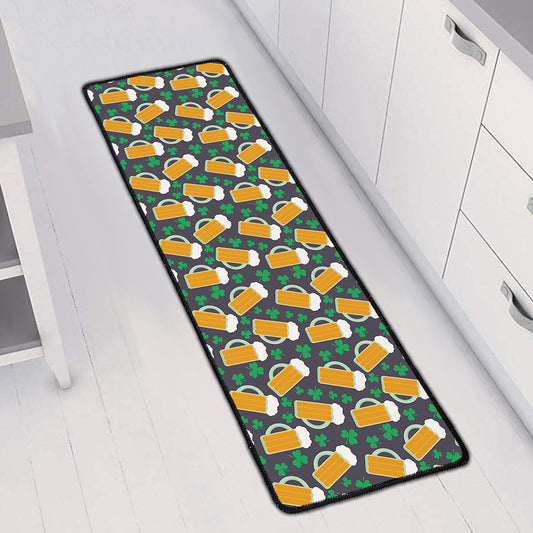 Clover And Beer St. Patrick's Day Print Long Kitchen Mat