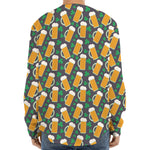 Clover And Beer St. Patrick's Day Print Long Sleeve Baseball Jersey