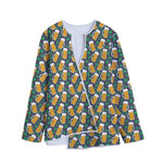 Clover And Beer St. Patrick's Day Print Long Sleeve Short Coat