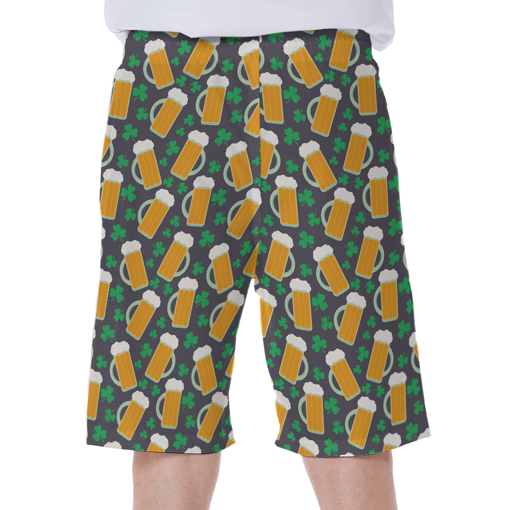 Clover And Beer St. Patrick's Day Print Men's Beach Shorts