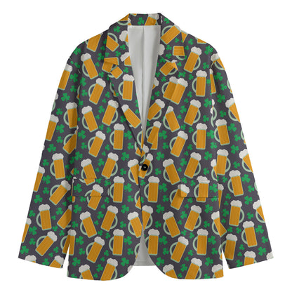 Clover And Beer St. Patrick's Day Print Men's Blazer