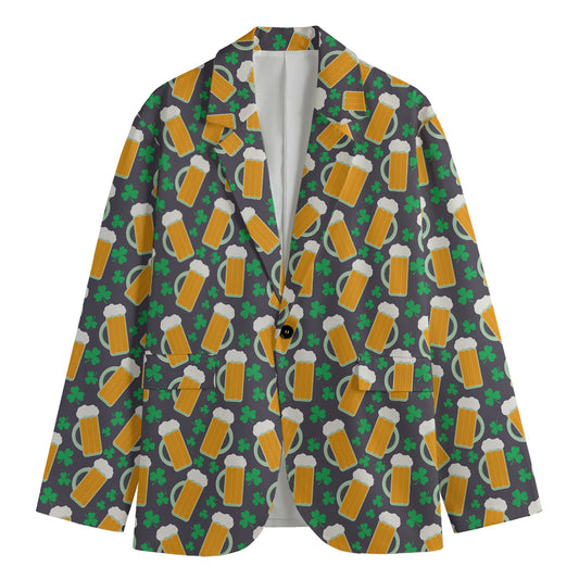 Clover And Beer St. Patrick's Day Print Men's Blazer
