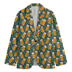 Clover And Beer St. Patrick's Day Print Men's Cotton Blazer