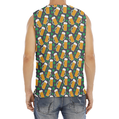 Clover And Beer St. Patrick's Day Print Men's Fitness Tank Top