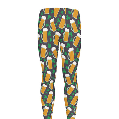 Clover And Beer St. Patrick's Day Print Men's leggings