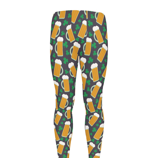 Clover And Beer St. Patrick's Day Print Men's leggings