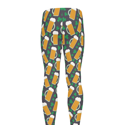 Clover And Beer St. Patrick's Day Print Men's leggings