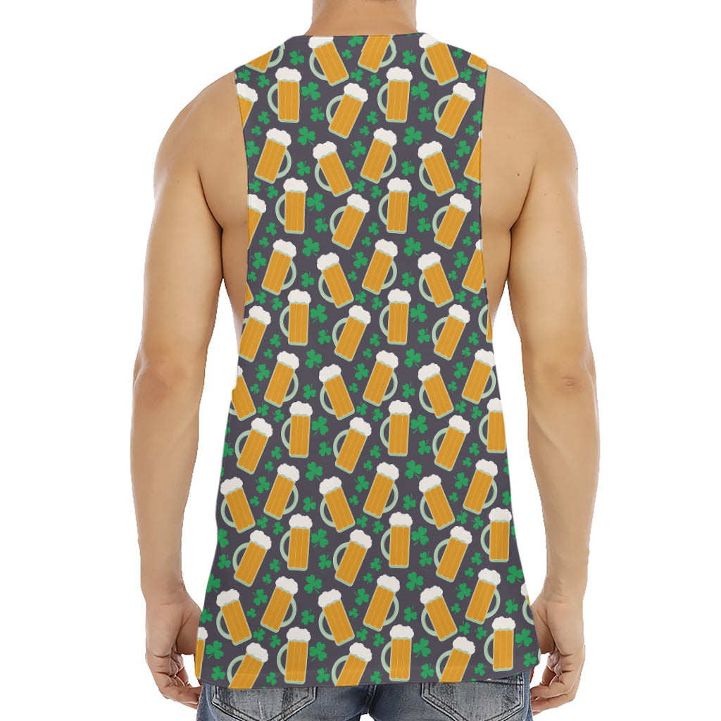 Clover And Beer St. Patrick's Day Print Men's Muscle Tank Top