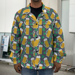 Clover And Beer St. Patrick's Day Print Men's Shirt Jacket