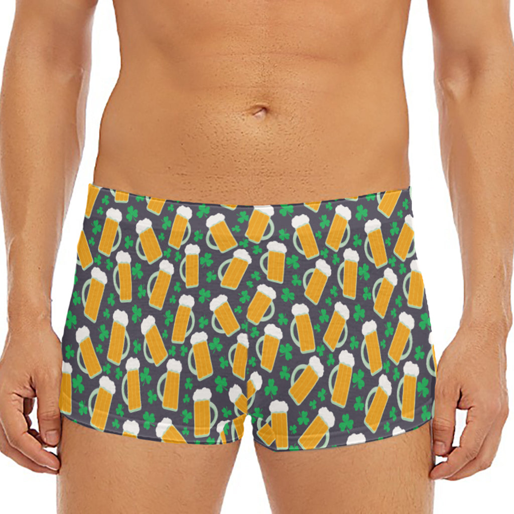 Clover And Beer St. Patrick's Day Print Men's Short Boxer Briefs