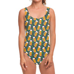 Clover And Beer St. Patrick's Day Print One Piece Swimsuit