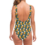 Clover And Beer St. Patrick's Day Print One Piece Swimsuit