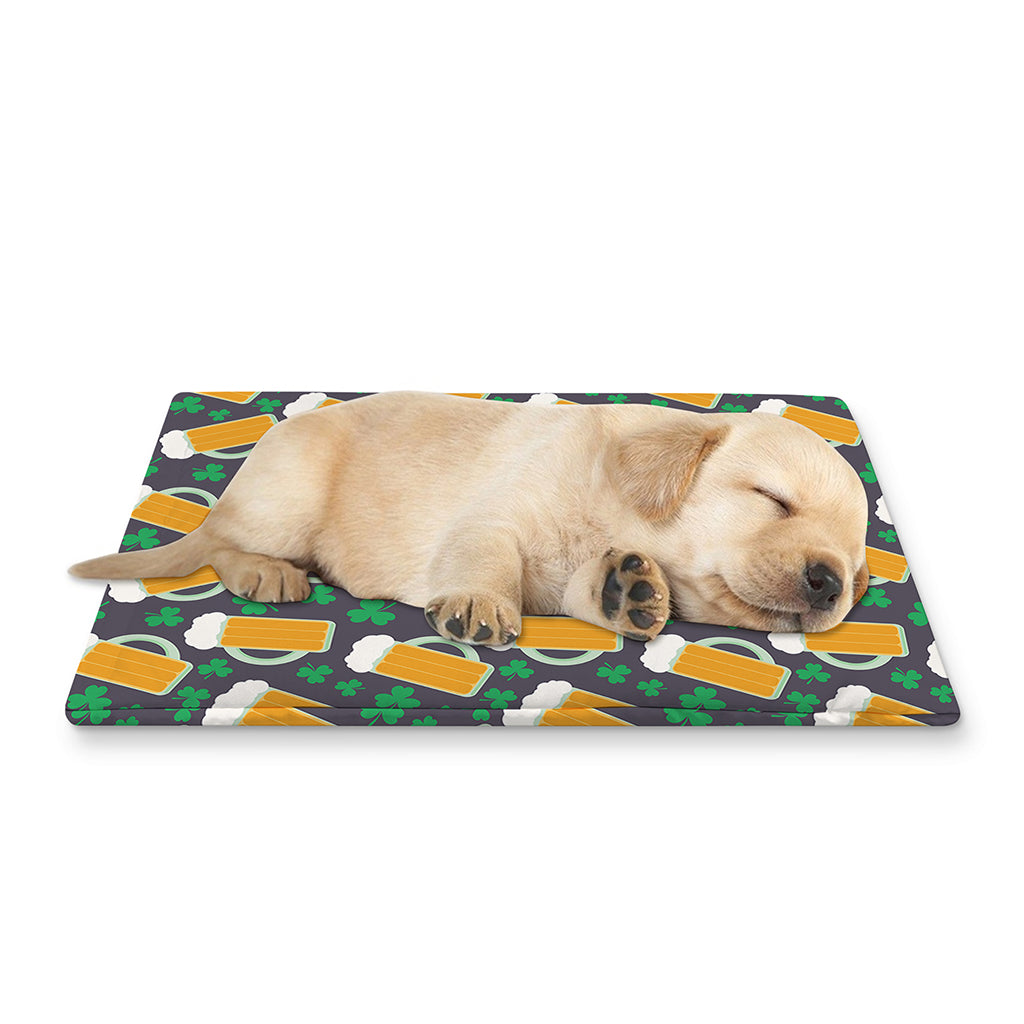 Clover And Beer St. Patrick's Day Print Pet Cooling Mat Cover