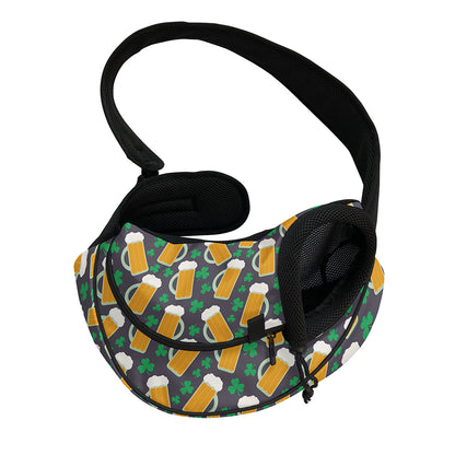 Clover And Beer St. Patrick's Day Print Pet Sling Carrier