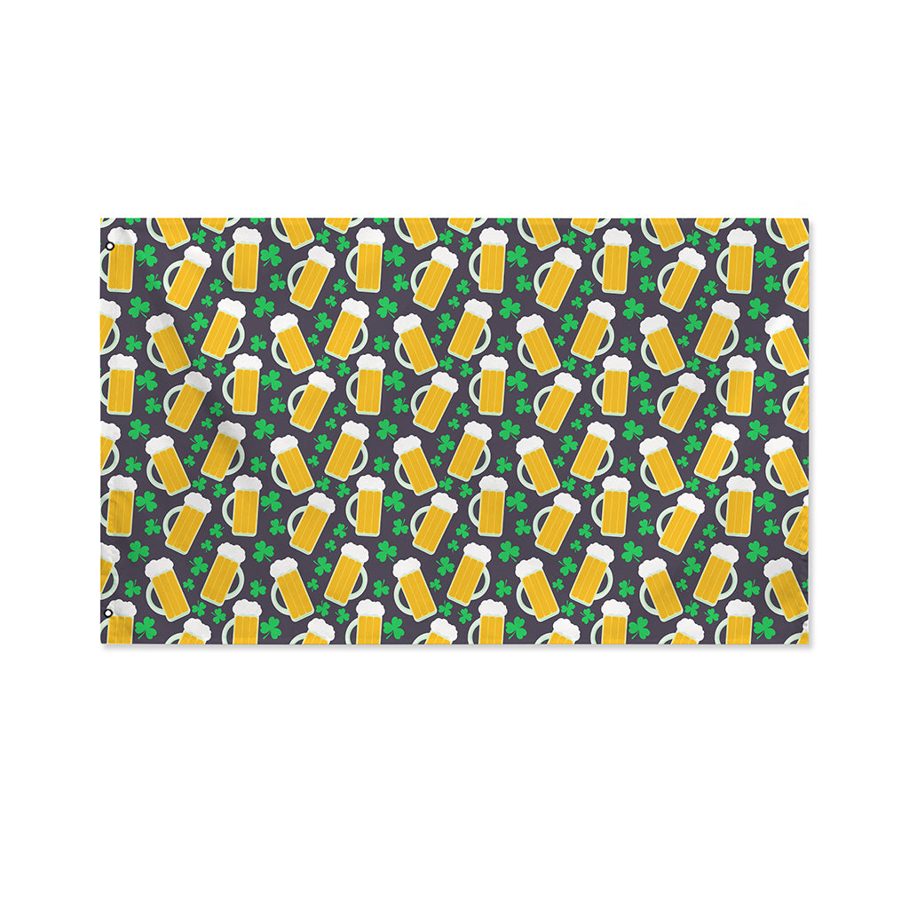 Clover And Beer St. Patrick's Day Print Polyester Flag