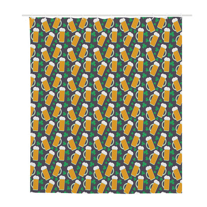 Clover And Beer St. Patrick's Day Print Polyester Shower Curtain