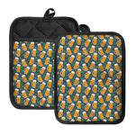 Clover And Beer St. Patrick's Day Print Pot Holders With Pocket