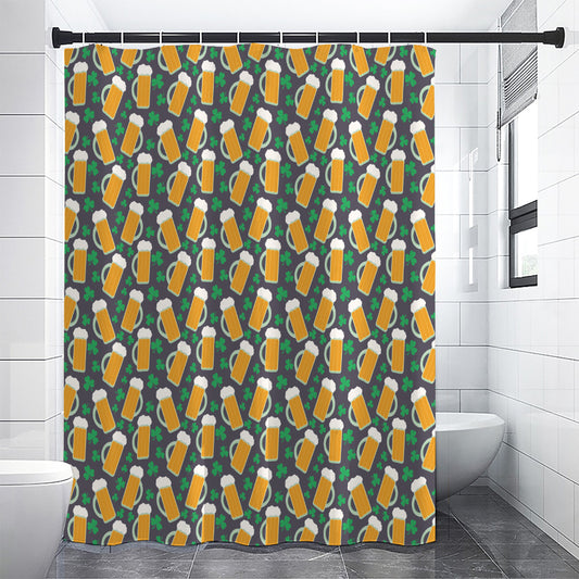 Clover And Beer St. Patrick's Day Print Premium Shower Curtain