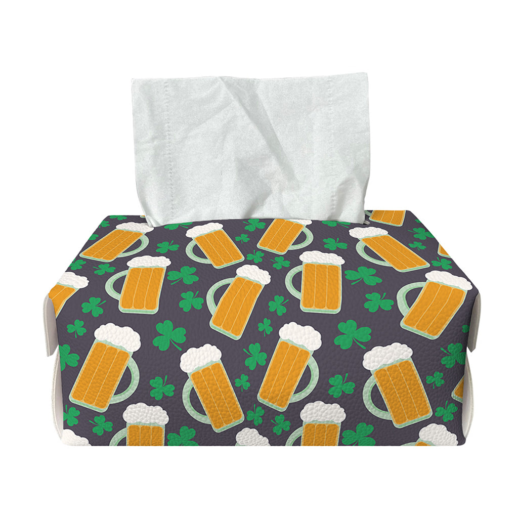 Clover And Beer St. Patrick's Day Print Rectangle Tissue Box Cover