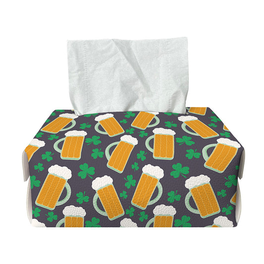 Clover And Beer St. Patrick's Day Print Rectangle Tissue Box Cover