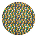Clover And Beer St. Patrick's Day Print Round Blanket