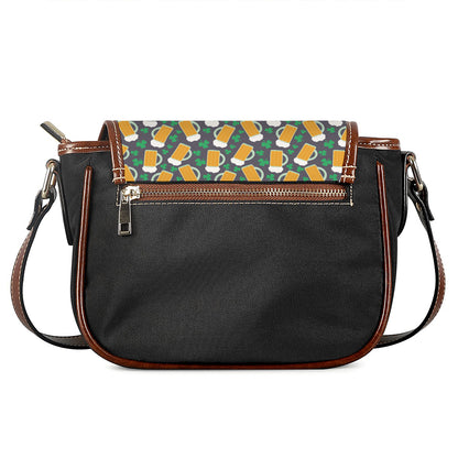Clover And Beer St. Patrick's Day Print Saddle Bag