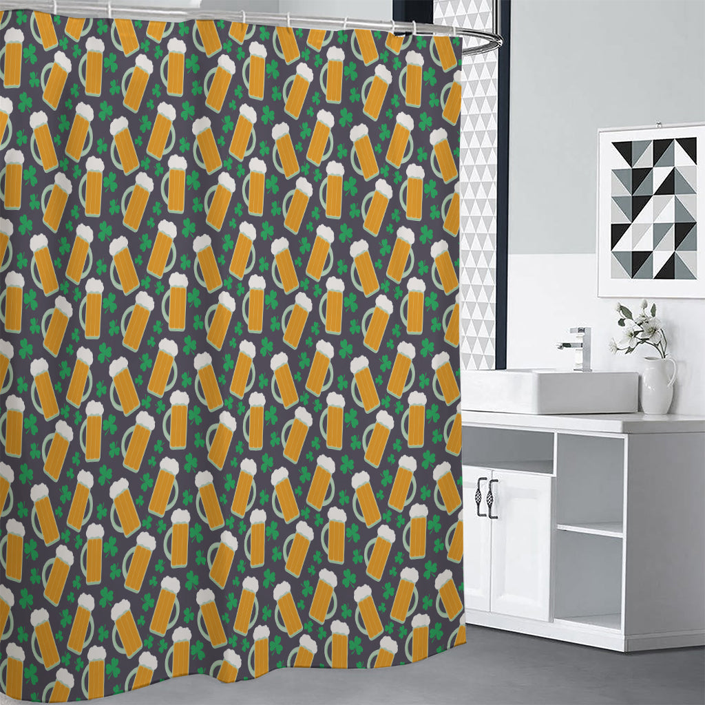 Clover And Beer St. Patrick's Day Print Shower Curtain