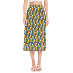 Clover And Beer St. Patrick's Day Print Side Slit Midi Skirt