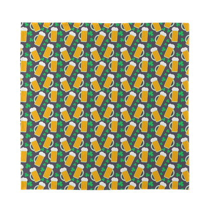 Clover And Beer St. Patrick's Day Print Silk Bandana