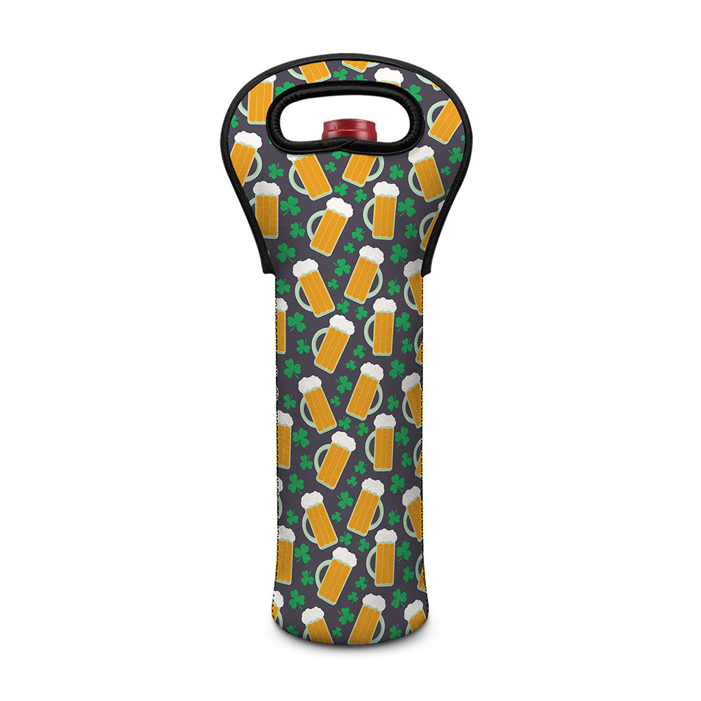 Clover And Beer St. Patrick's Day Print Single Neoprene Wine Tote