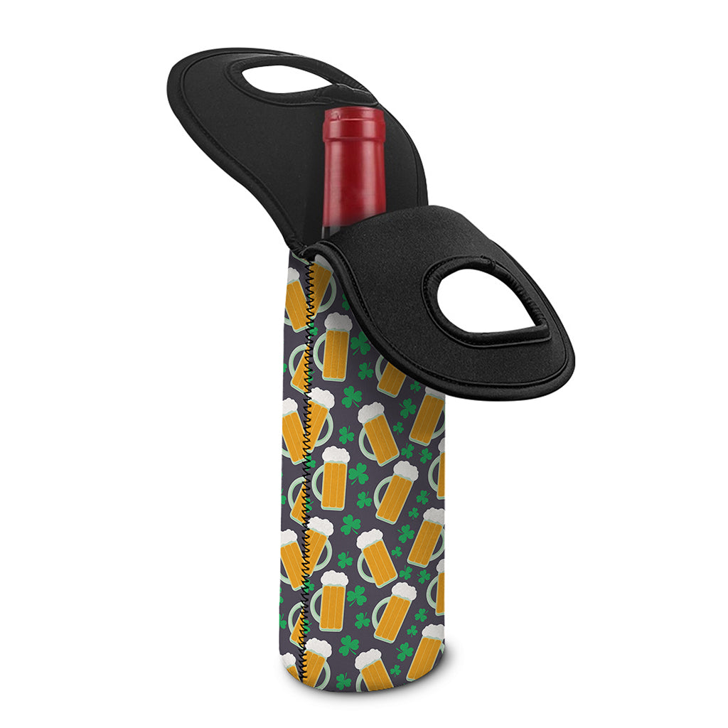 Clover And Beer St. Patrick's Day Print Single Neoprene Wine Tote