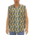 Clover And Beer St. Patrick's Day Print Sleeveless Baseball Jersey