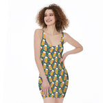 Clover And Beer St. Patrick's Day Print Sleeveless Bodycon Dress