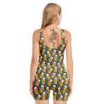 Clover And Beer St. Patrick's Day Print Sleeveless One Piece Swimsuit