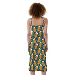Clover And Beer St. Patrick's Day Print Slim Fit Midi Cami Dress