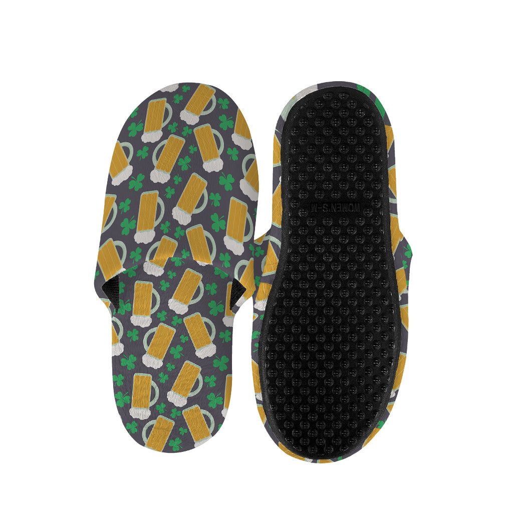 Clover And Beer St. Patrick's Day Print Slippers