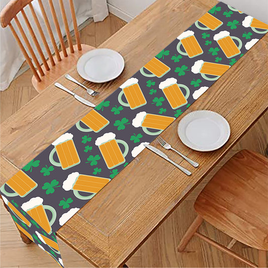 Clover And Beer St. Patrick's Day Print Table Runner