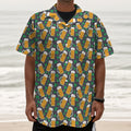Clover And Beer St. Patrick's Day Print Textured Short Sleeve Shirt