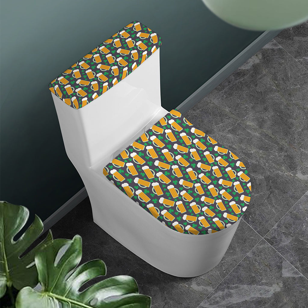 Clover And Beer St. Patrick's Day Print Toilet Lid And Tank Cover Set
